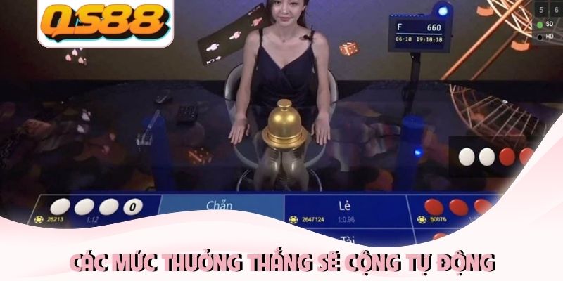 Các mức thưởng thắng sẽ cộng tự động
