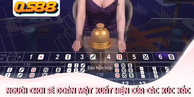 Người chơi sẽ đoán mặt xuất hiện của các xúc xắc